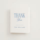 "Big Day" - Letterpress Wedding Thank You Cards in Sky Blue by Baumbirdy - Front