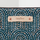 "Modern Showers" - Casual Clutch in Navy by Jenna Holcomb - Tag Detail