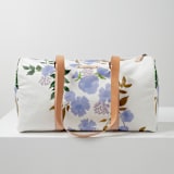 "Botanical Cascade - Peri" - Fillmore Duffle in Periwinkle by Erin German - Fillmore Duffle