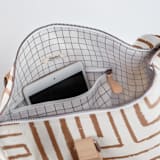 "Taos - Rust" - Fillmore Duffle in Rust by Anna Elder - Interior Front