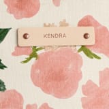 "Botanical Cascade" - Snap Tote in Blush by Erin German - Tag Detail