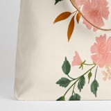 "Botanical Cascade" - Snap Tote in Blush by Erin German - Fabric Detail