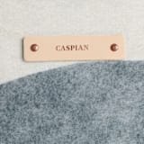 "tissue overlay" - Snap Tote in Indigo by Carrie Moradi - Tag Detail