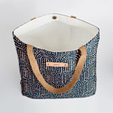 "Modern Showers" - Snap Tote in Navy by Jenna Holcomb - Interior Detail