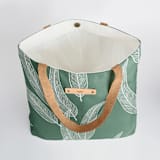 "Sketched Willow Moss" - Snap Tote in Moss by Katharine Watson - Interior Detail
