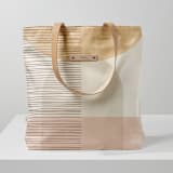 "Shape Stack" - Snap Tote in Neutral by Michelle Taylor - Snap Tote