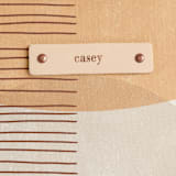 "Shape Stack" - Snap Tote in Neutral by Michelle Taylor - Tag Detail