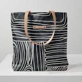"Chalk Dust" - Snap Tote in Charcoal by Deborah Velasquez - Snap Tote