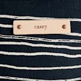 "Chalk Dust" - Snap Tote in Charcoal by Deborah Velasquez - Tag Detail