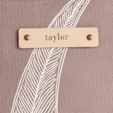 "Sketched Willow Rosewood" - Snap Tote in Rosewood by Katharine Watson - Tag Detail