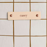 "Montauk" - Snap Tote in Natural by Carolyn Nicks - Tag Detail