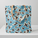 "Birds in Flight" - Snap Tote in Turquoise by Michelle Fifis - Snap Tote