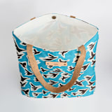"Birds in Flight" - Snap Tote in Turquoise by Michelle Fifis - Interior Detail