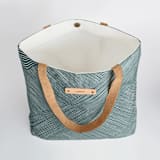 "Line Wrap" - Snap Tote in Emerald by Michelle Taylor - Interior Detail