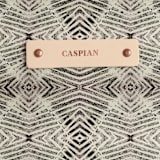 "zigzag" - Snap Tote in Mocha by Miranda Mol - Tag Detail