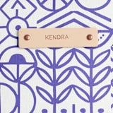 "Deconstruct - Peri" - Snap Tote in Periwinkle by Michelle Taylor - Tag Detail