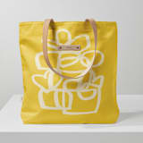 "Shop Local" - Snap Tote in Yellow by Carol Barber - Snap Tote