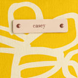 "Shop Local" - Snap Tote in Yellow by Carol Barber - Tag Detail