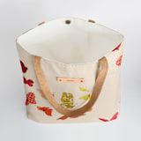 "paper butterflies" - Snap Tote in Beige by Kamala Nahas - Interior Detail