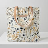 "Neutral Floral" - Snap Tote in Neutral by Kristen Marie - Snap Tote