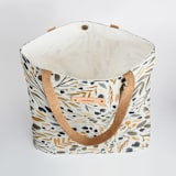 "Neutral Floral" - Snap Tote in Neutral by Kristen Marie - Interior Detail