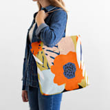 "Penelope" - Snap Tote in Punch by Deborah Velasquez - On Model