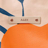 "Penelope" - Snap Tote in Punch by Deborah Velasquez - Tag Detail