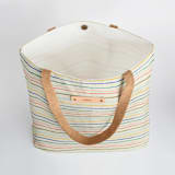 "Painted Stripes" - Snap Tote in Rainbow by Lauren Richel Kelly - Interior Detail