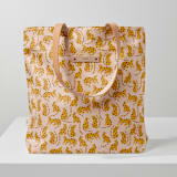 "Cat Lounge" - Snap Tote in Blush by Betsy Siber - Snap Tote