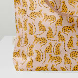 "Cat Lounge" - Snap Tote in Blush by Betsy Siber - Fabric Detail