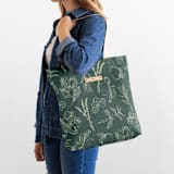 "Herb Garden" - Snap Tote in Sage by Saltwater Sparrow - On Model
