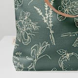 "Herb Garden" - Snap Tote in Sage by Saltwater Sparrow - Fabric Detail