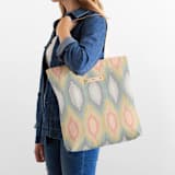 "Boho Ikat" - Snap Tote in Boho by Erin Deegan - On Model