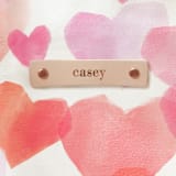"Love in the Air" - Snap Tote in Rose by Rebecca Durflinger - Tag Detail