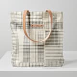 "Sketchy Plaid" - Snap Tote in Pencil by Katie Wahn - Snap Tote