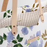 "Botanical Cascade - Peri" - Carry-All Slouch Tote in Periwinkle by Erin German - Interior Detail