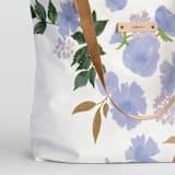 "Botanical Cascade - Peri" - Carry-All Slouch Tote in Periwinkle by Erin German - Fabric Detail