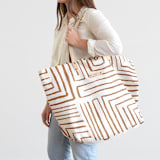 "Taos - Rust" - Carry-All Slouch Tote in Rust by Anna Elder - On Model