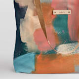 "Shuffle" - Carry-All Slouch Tote in Caribbean by Lindsay Megahed - Fabric Detail