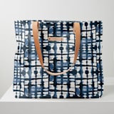 "Into the blues" - Carry-All Slouch Tote in Indigo by Miranda Mol - Carry-All Slouch Tote
