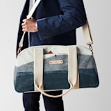 "tissue overlay" - Weekender in Indigo by Carrie Moradi - On Model