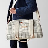 "Sketchy Plaid" - Weekender in Pencil by Katie Wahn - On Model