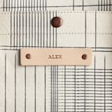 "Sketchy Plaid" - Weekender in Pencil by Katie Wahn - Tag Detail
