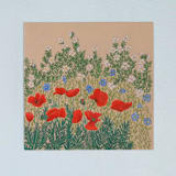 "Late Spring Morning II" - Original Drawings in red by Janie Allen