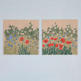 "Late Spring Morning II" - Original Drawings in red by Janie Allen