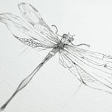"Dragonfly" - Original Drawings in black by Angele Kamp