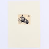 "Colored Black Horse of the Apocalypse Original Pastel" - Original Drawings in multicolor by Dana Williamowsky
