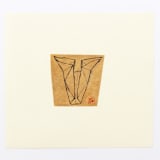 "Folded Cow Head 4 Pastel" - Original Drawings in multicolorassorted-colors by Dana Williamowsky
