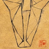 "Folded Cow Head 4 Pastel" - Original Drawings in multicolorassorted-colors by Dana Williamowsky