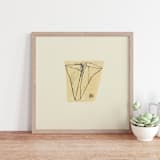 "Folded Cow Head 3 Pastel" - Original Drawings in multicolorassorted-colors by Dana Williamowsky